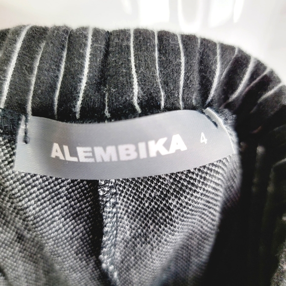 Designer Alembika Funky Blk/Wht Pinstripe Pant NWOT! Alembika Size:4 - Picture 11 of 12